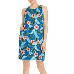 Tommy Bahama Hibiscus Isle Linen Shift Dress Hawaiian Tropical S Small